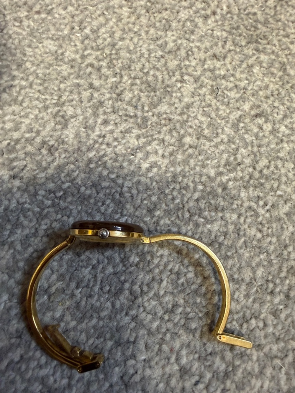 Gucci Gold Bangle Watch with Brown Bezel and Blue, Red, Green, Pink, Black Rings - Picture 3 of 5